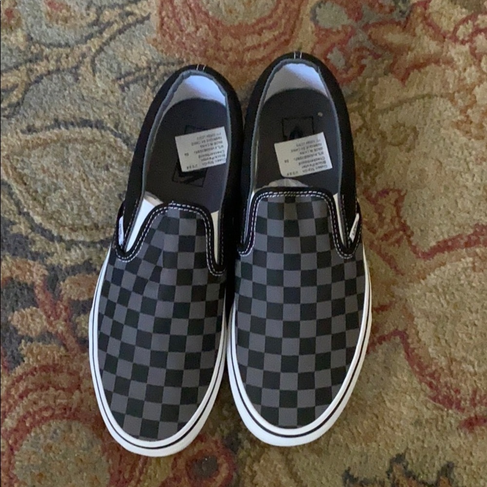 Vans Slip On Sz: 9 Black/Pewter checkerboard